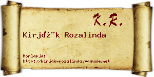 Kirják Rozalinda névjegykártya